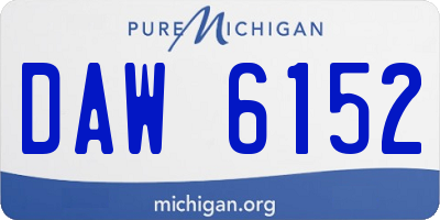 MI license plate DAW6152