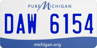 MI license plate DAW6154