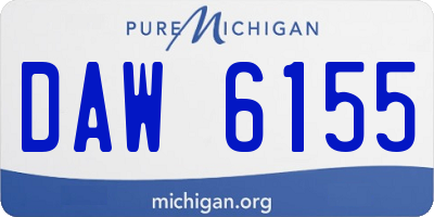 MI license plate DAW6155