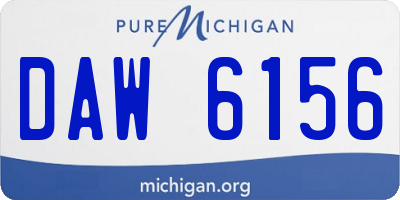 MI license plate DAW6156