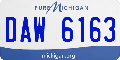 MI license plate DAW6163