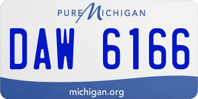 MI license plate DAW6166