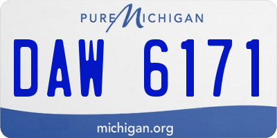 MI license plate DAW6171