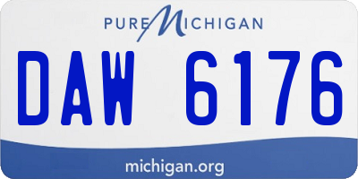 MI license plate DAW6176
