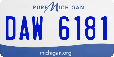 MI license plate DAW6181