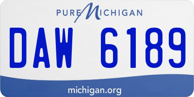 MI license plate DAW6189
