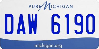 MI license plate DAW6190