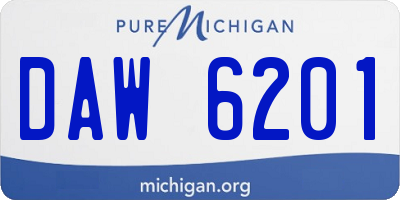 MI license plate DAW6201