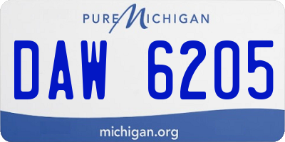 MI license plate DAW6205