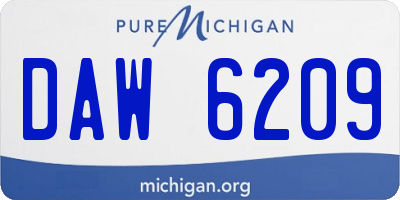 MI license plate DAW6209