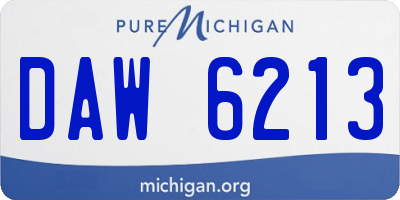 MI license plate DAW6213