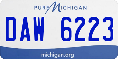 MI license plate DAW6223