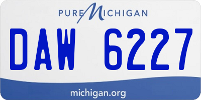 MI license plate DAW6227