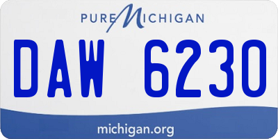 MI license plate DAW6230