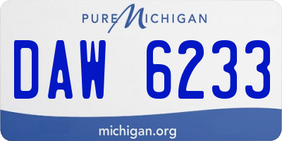 MI license plate DAW6233