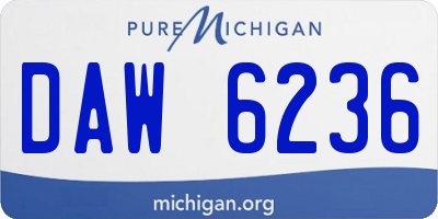 MI license plate DAW6236