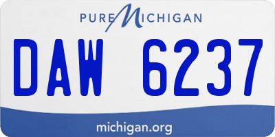 MI license plate DAW6237