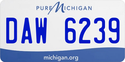 MI license plate DAW6239