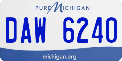 MI license plate DAW6240