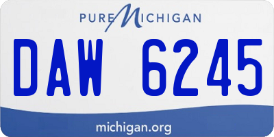 MI license plate DAW6245