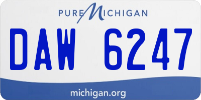 MI license plate DAW6247