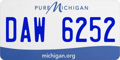MI license plate DAW6252