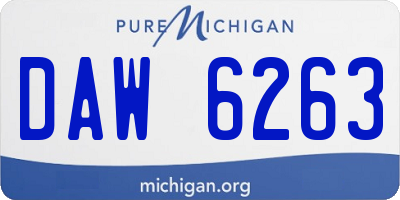 MI license plate DAW6263