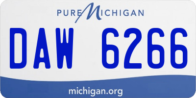 MI license plate DAW6266