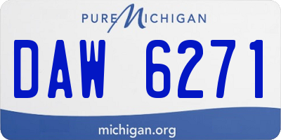 MI license plate DAW6271