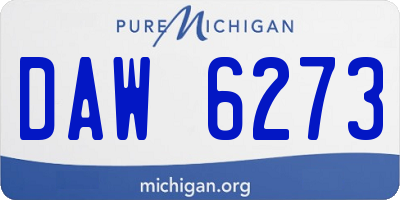 MI license plate DAW6273
