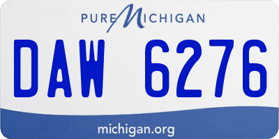 MI license plate DAW6276