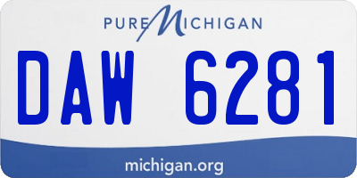 MI license plate DAW6281