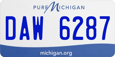 MI license plate DAW6287