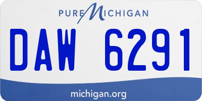 MI license plate DAW6291