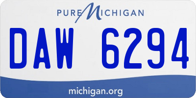 MI license plate DAW6294