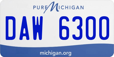 MI license plate DAW6300