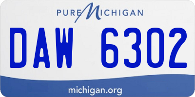 MI license plate DAW6302