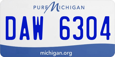 MI license plate DAW6304