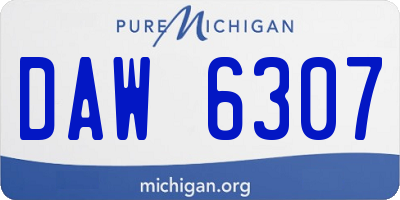 MI license plate DAW6307
