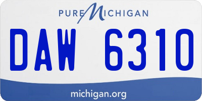 MI license plate DAW6310