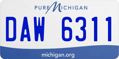 MI license plate DAW6311