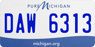 MI license plate DAW6313