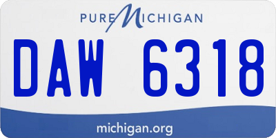 MI license plate DAW6318