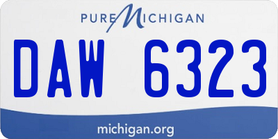 MI license plate DAW6323