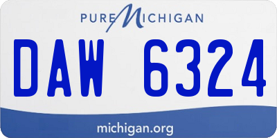 MI license plate DAW6324