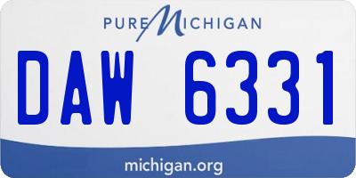 MI license plate DAW6331