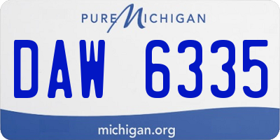 MI license plate DAW6335