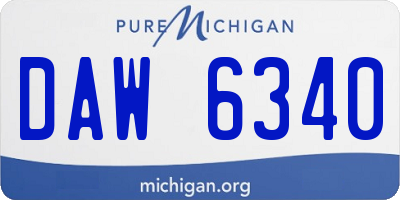 MI license plate DAW6340