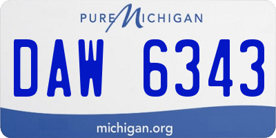 MI license plate DAW6343