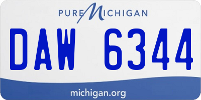 MI license plate DAW6344